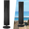 Habicare outdoor umbrella cover SS protecting a large patio umbrella from weather and dust, made of durable material.