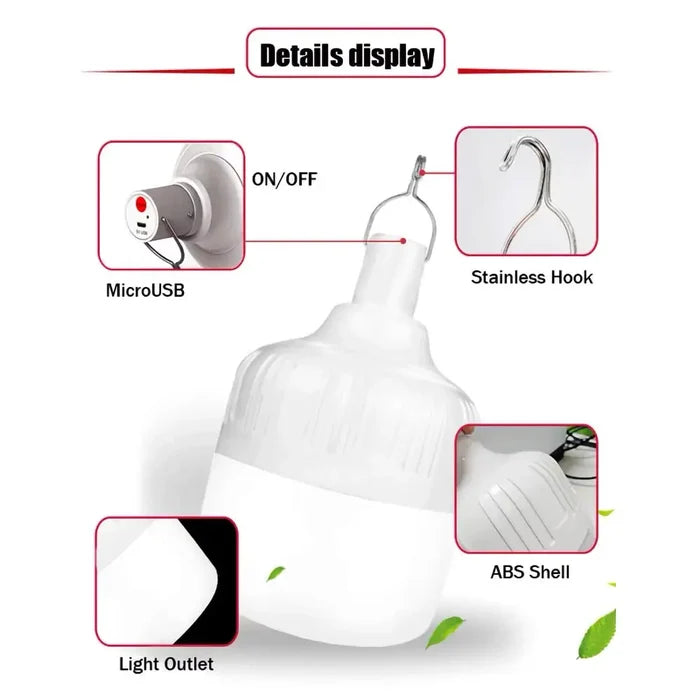 Habicare outdoor USB rechargeable LED lamp with SS design, compact and durable for outdoor lighting.