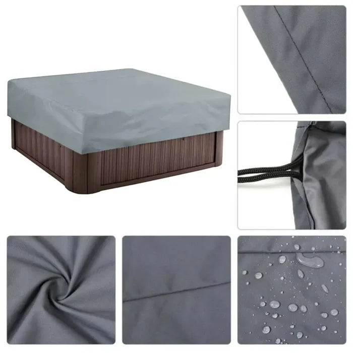 Square Habicare outdoor waterproof hot tub cover, 220x220x30cm, durable spa protector for outdoor hot tubs.