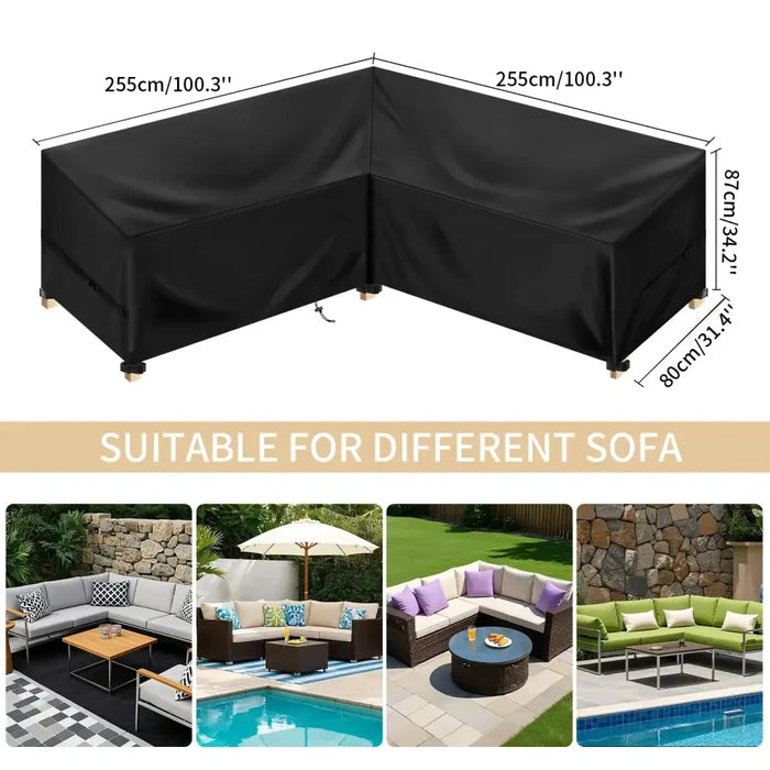 255x255x87cm / Sofa Cover / Black