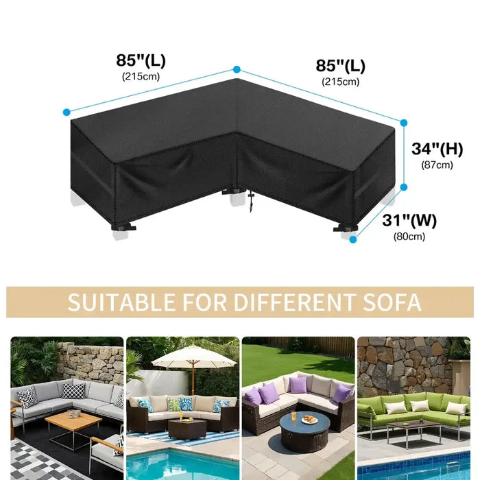 215x215x87cm / Sofa Cover / Black