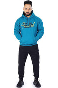 Fuaark Nz oversized teal hoodie, soft and comfortable, featuring a relaxed fit and casual style for everyday wear.