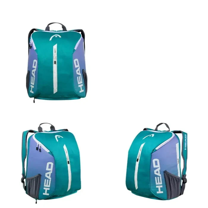 Habicare 9eight5 padel and tennis racket backpack in five colors, featuring spacious compartments and adjustable straps.