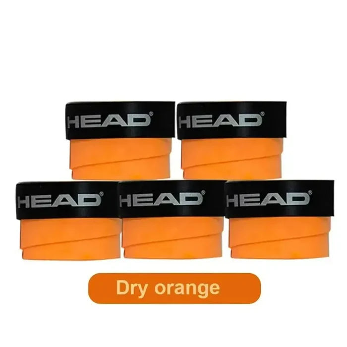 Set of five Habicare non-slip sweat-absorbing grip tapes for padel and tennis rackets, shown in package with textured surface.