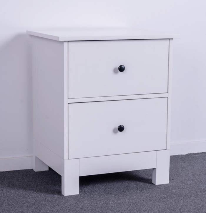 Sue-e Furniture 'Pamela' bedside table with a modern wooden design and a single drawer, suitable for bedroom decor.