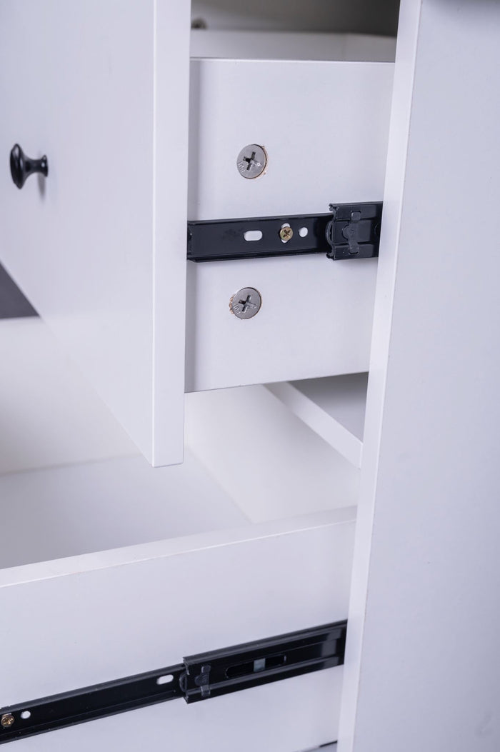 Sue-e furniture Pamela bedside table with a wooden finish and single drawer, placed next to a bed in a cozy bedroom setting.