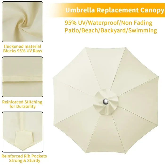 Habicare parasol replacement cover for 6 or 8 ribs, available in six colors, designed for SS parasols.