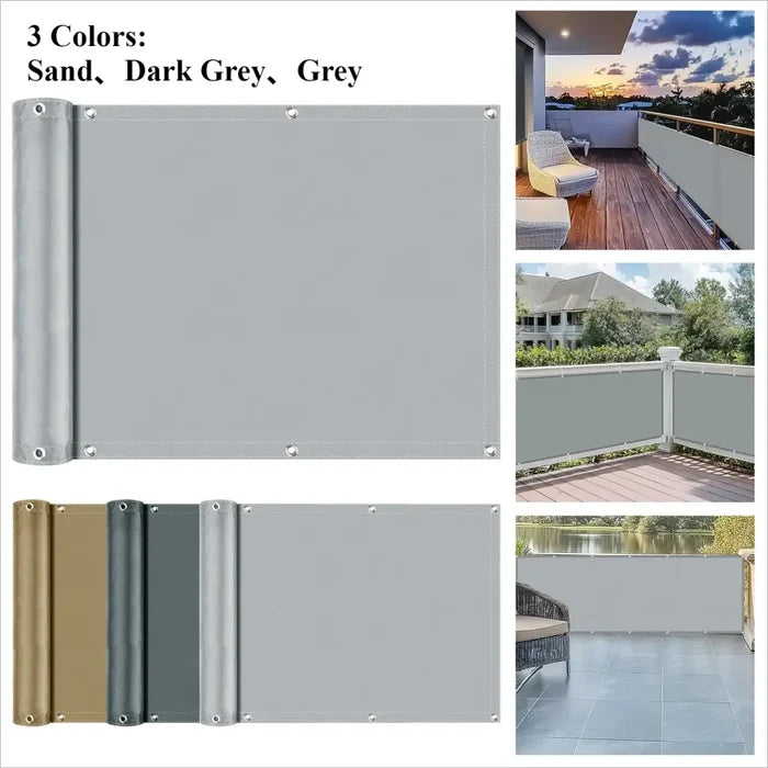 Habicare SS patio privacy screen in three colors, weather-resistant outdoor fabric for privacy and shade in outdoor spaces.