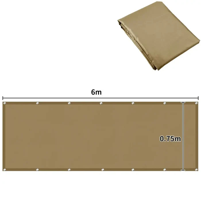 Habicare SS patio privacy screen in three colors, showing a durable outdoor fabric panel for privacy and shade.