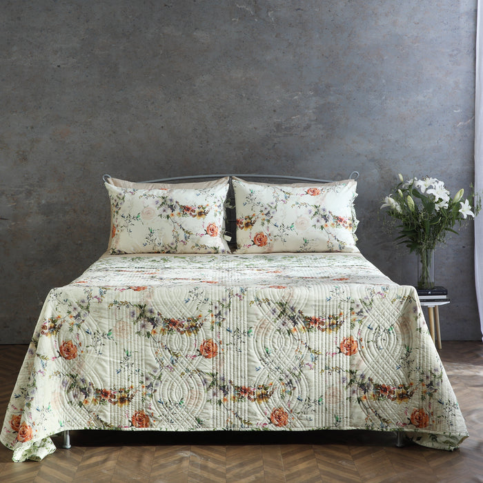Cotton percale reversible Edwina quilt set by Whites of London NZ, featuring a stylish dohar design and soft, breathable fabric.