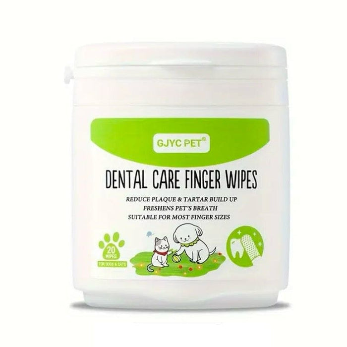 9eight5 pet dental care finger wipes for cleaning pets' teeth and gums, soft textured wipes in a convenient multipurpose kit