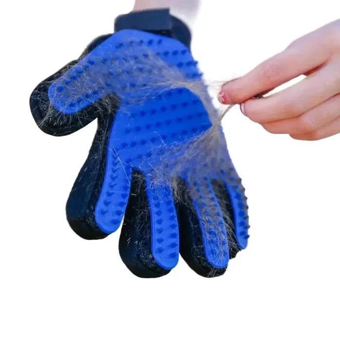 Habicare pet grooming gloves, 1 or 2-pack, two-sided hair removal gloves for pets, soft silicone design for gentle grooming.