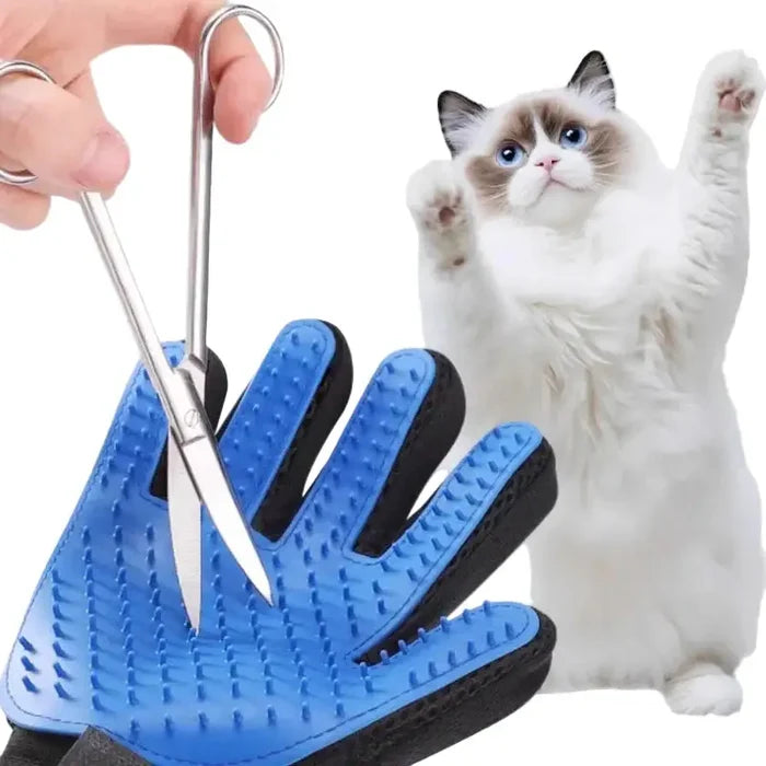 Habicare pet grooming gloves, 1 or 2-pack, two-sided hair removal gloves for dogs and cats, soft silicone design for easy grooming.