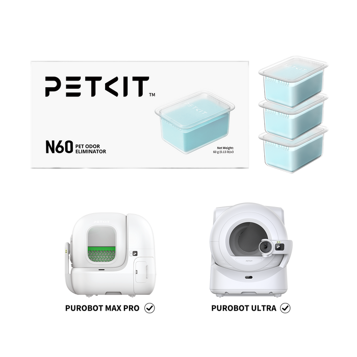 Petkit Pet Odor Eliminator N60 litter box accessory with sleek design, used to reduce odors in pet litter boxes.
