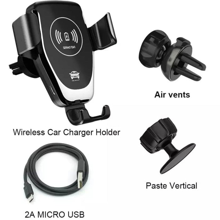 9eight5 phone holder and wireless charger for phones and tablets, with a sleek design and adjustable stand for easy viewing.