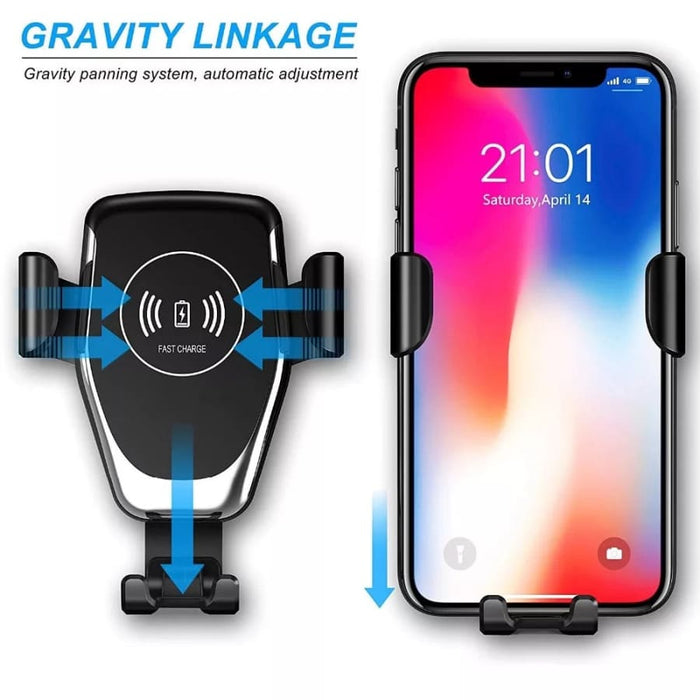9eight5 phone holder and wireless charger for phones and tablets, with sleek design and adjustable stand for convenient charging.