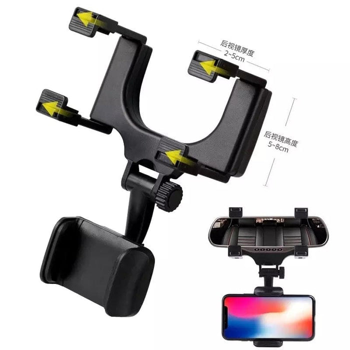 Adjustable arm phone holder by 9eight5 securely holding a smartphone in a flexible, adjustable design for hands-free use.