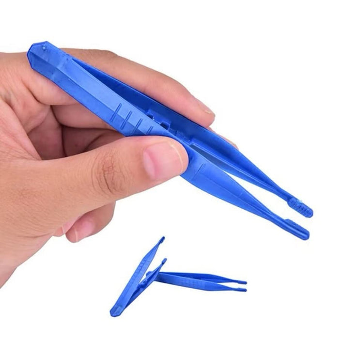 Pack of five blue 4.3-inch plastic tweezers for watch repair, lightweight watch tools from That Watch Shop.