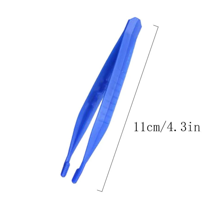 Set of five 4.3-inch blue plastic watch tweezers, ideal watch repair tools from That Watch Shop.