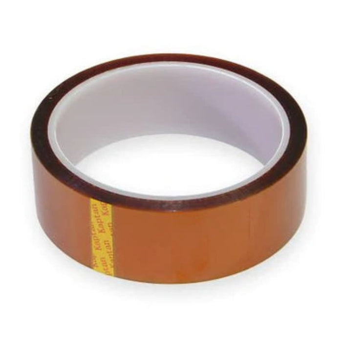 Polyimide electrical tape by That Watch Shop, 25mm x 33 meters, showing the amber-colored Kapton tape roll for electrical insulation.