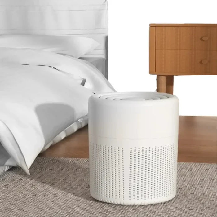 HBC Habicare portable air purifier in blue with anion deodorizer and essential oil diffuser, compact and modern air cleaning device