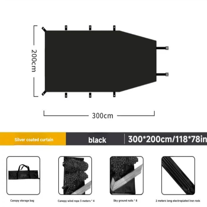 Black - 3 x 2m