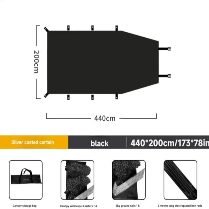 Black - 4.4 x 2m
