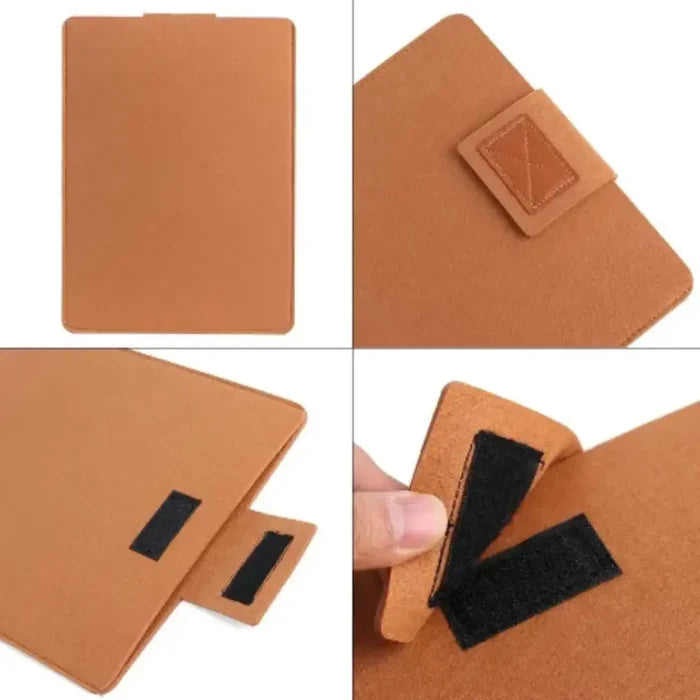 Habicare 9eight5 portable felt laptop and tablet case with a sleek, soft design and secure zipper closure.