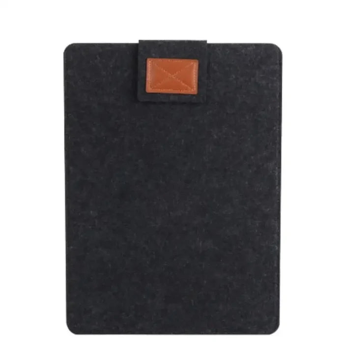 Black felt portable laptop and tablet case by 9eight5 from Habicare, with a sleek, slim design for easy carrying.