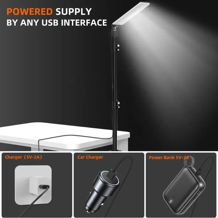 Habicare SS portable LED work light with adjustable tripod stand, perfect for bright, hands-free illumination in work areas.