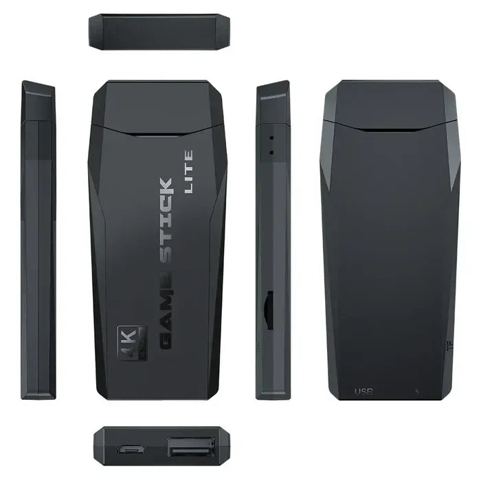 Habicare 9eight5 portable retro console with 64GB or 32GB storage, featuring a classic design and colorful game buttons.