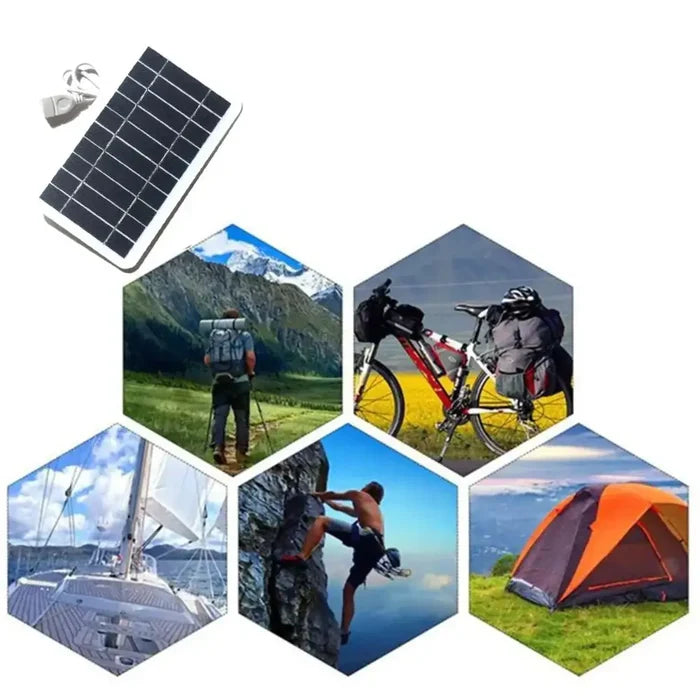 Habicare waterproof portable solar charger with SS design, compact and durable for outdoor charging in various weather conditions.