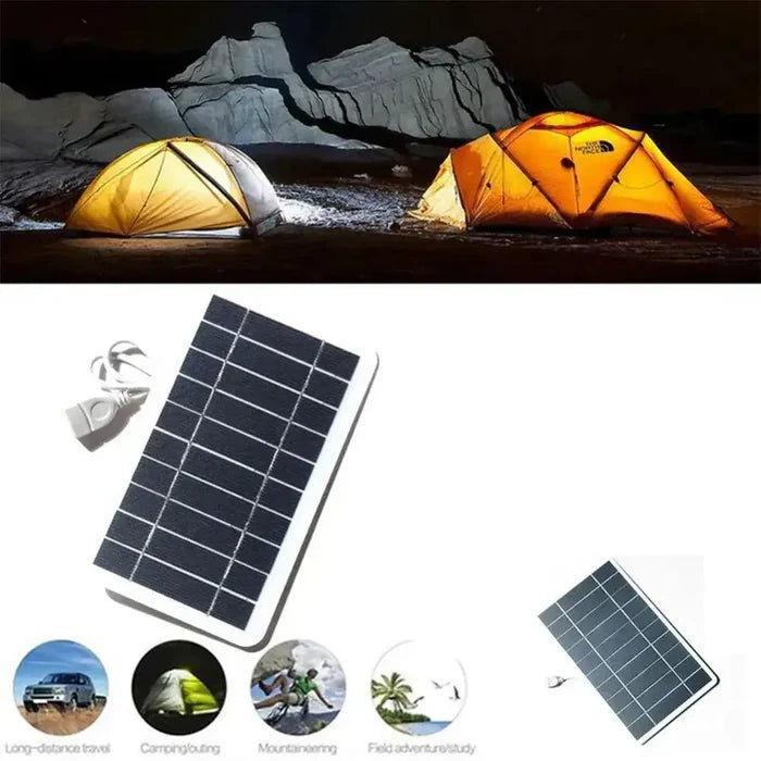 Habicare waterproof portable solar charger with stainless steel design, ideal for outdoor charging and solar power on the go.
