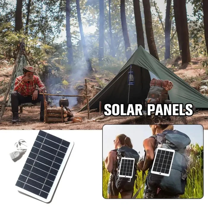 Habicare waterproof portable solar charger with stainless steel design, compact and durable for outdoor charging.