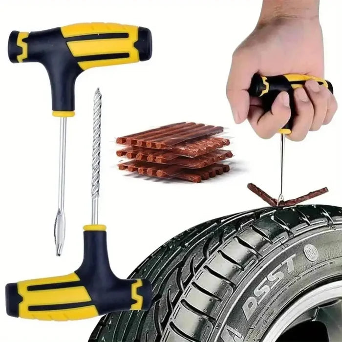 Habicare HBC portable universal tyre emergency repair kit with four repair set types, compact and ready for roadside use.