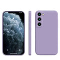 Purple silicone case for Samsung Galaxy A and S series by Habicare, durable protective cover with a sleek finish.