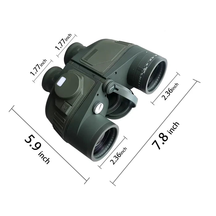 Habicare waterproof 10x50 professional binoculars with rangefinder and compass, outdoor optical gear, SS model.