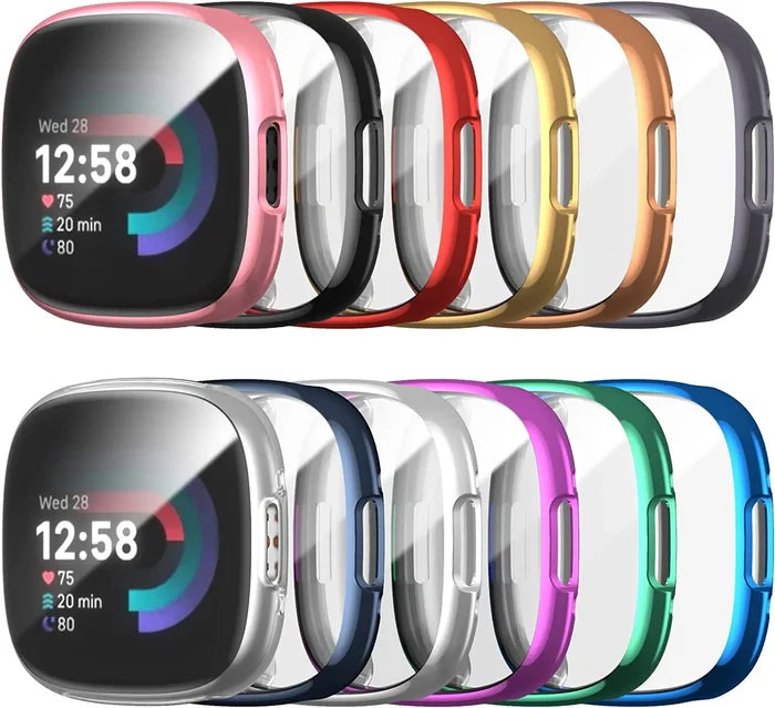 Habicare protective case for Fitbit Versa 4 watch, available in nine colors, designed to fit and protect the smartwatch.