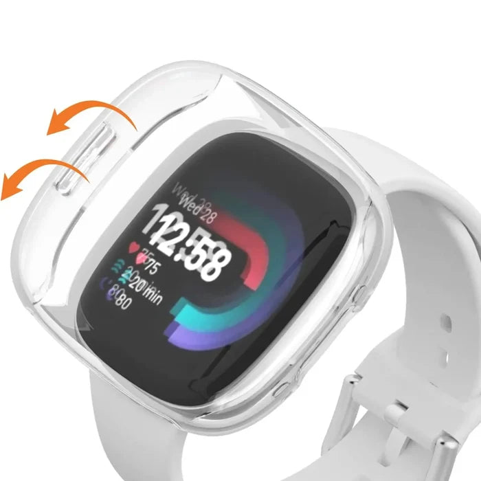 Habicare protective case for Fitbit Versa 4 smartwatch, available in nine colors, made of durable TWS material.