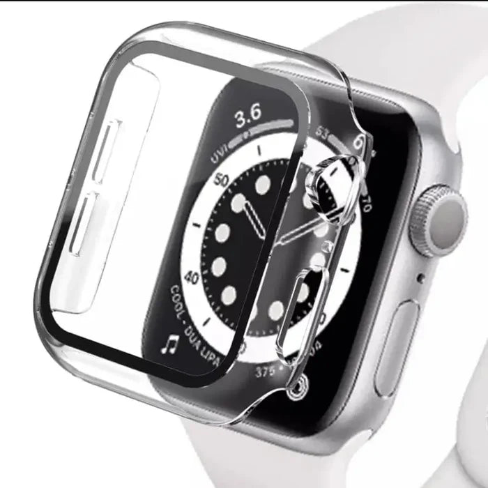 Clear protective case for Apple Watch 1st generation 42mm by Habicare, showing the transparent cover on the watch.