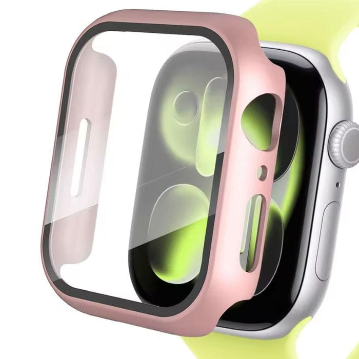 Rosegold protective watch case for Apple Watch Series 11 42mm, designed to shield and enhance the watch's appearance.