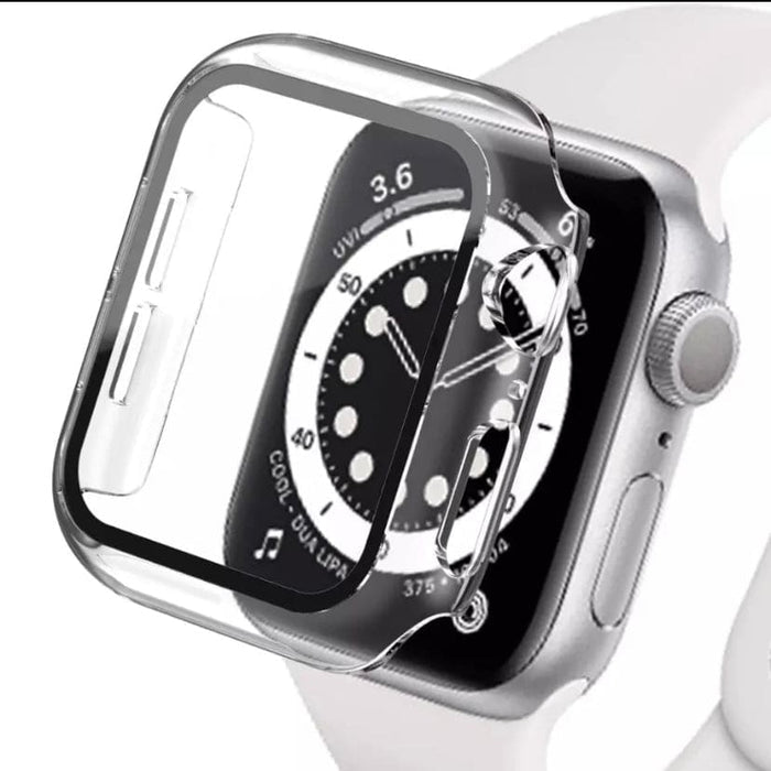 Clear protective case for Apple Watch Series 2 42mm, designed by That Watch Shop, showing the watch with the case fitted.