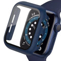 Navy protective case for Apple Watch Series 2 42mm, made by That Watch Shop, showing the case fitted around the watch face.