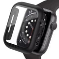 Black Habicare protective case for Apple Watch Series 3 38mm, showing a close-up of the durable watch cover.