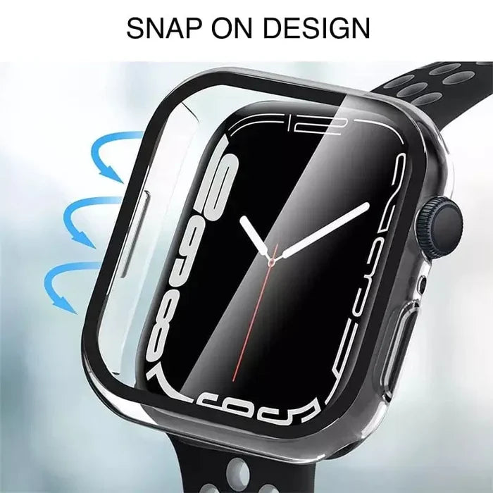 Black Habicare protective case for Apple Watch Series 3 38mm, designed to safeguard the watch with durable, snug fit.