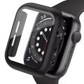 Black protective watch case for Apple Watch Series 3 42mm, designed to shield and enhance the watch's appearance.