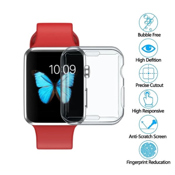 Apple Watch Series 4 40mm protective watch case with tempered screen protector, designed for durability and style.