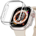 Clear protective case for Apple Watch Ultra 2 49mm, showcasing the sleek design and transparent material on the watch face.