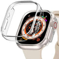 Clear Habicare protective case for Apple Watch Ultra, showing the sleek, durable design fitting snugly around the watch.
