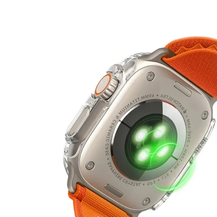 Habicare Apple Watch Ultra protective case showcasing durable, slim design with precise cutouts for easy access and added protection.